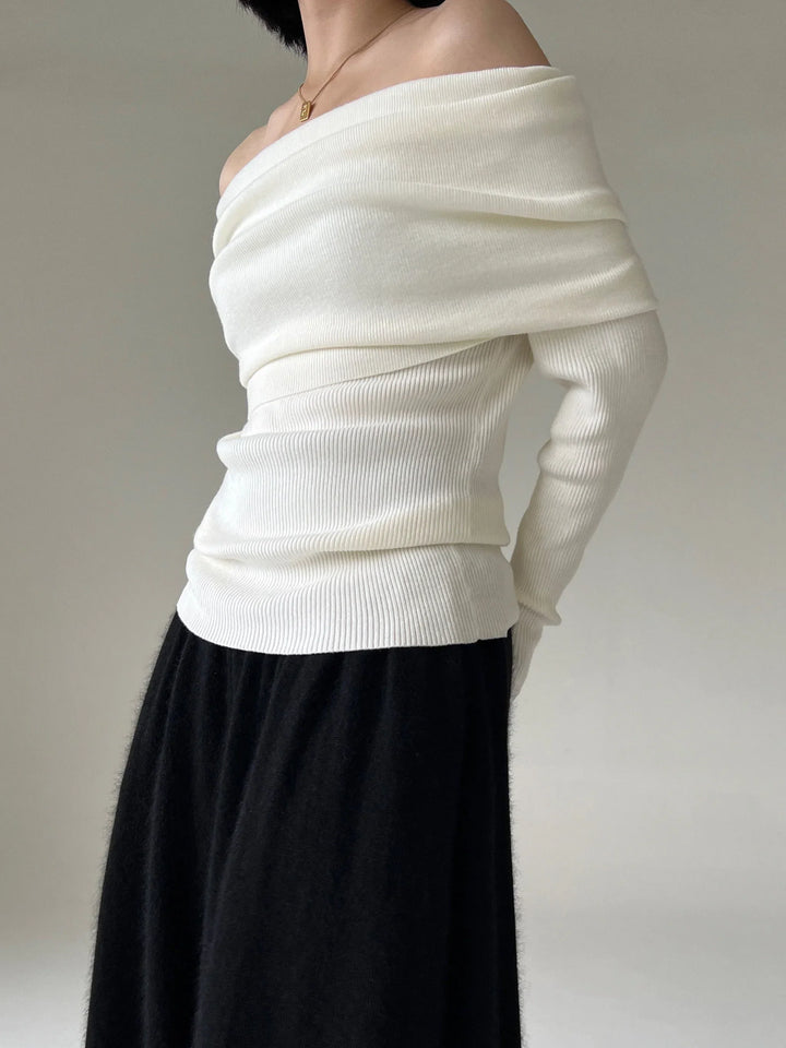 Louisa | Elegant Off-shoulder Sweater